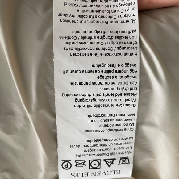 Eleven Elfs Down Coat XL Beautiful Taupe & Cream - Picture 12 of 13